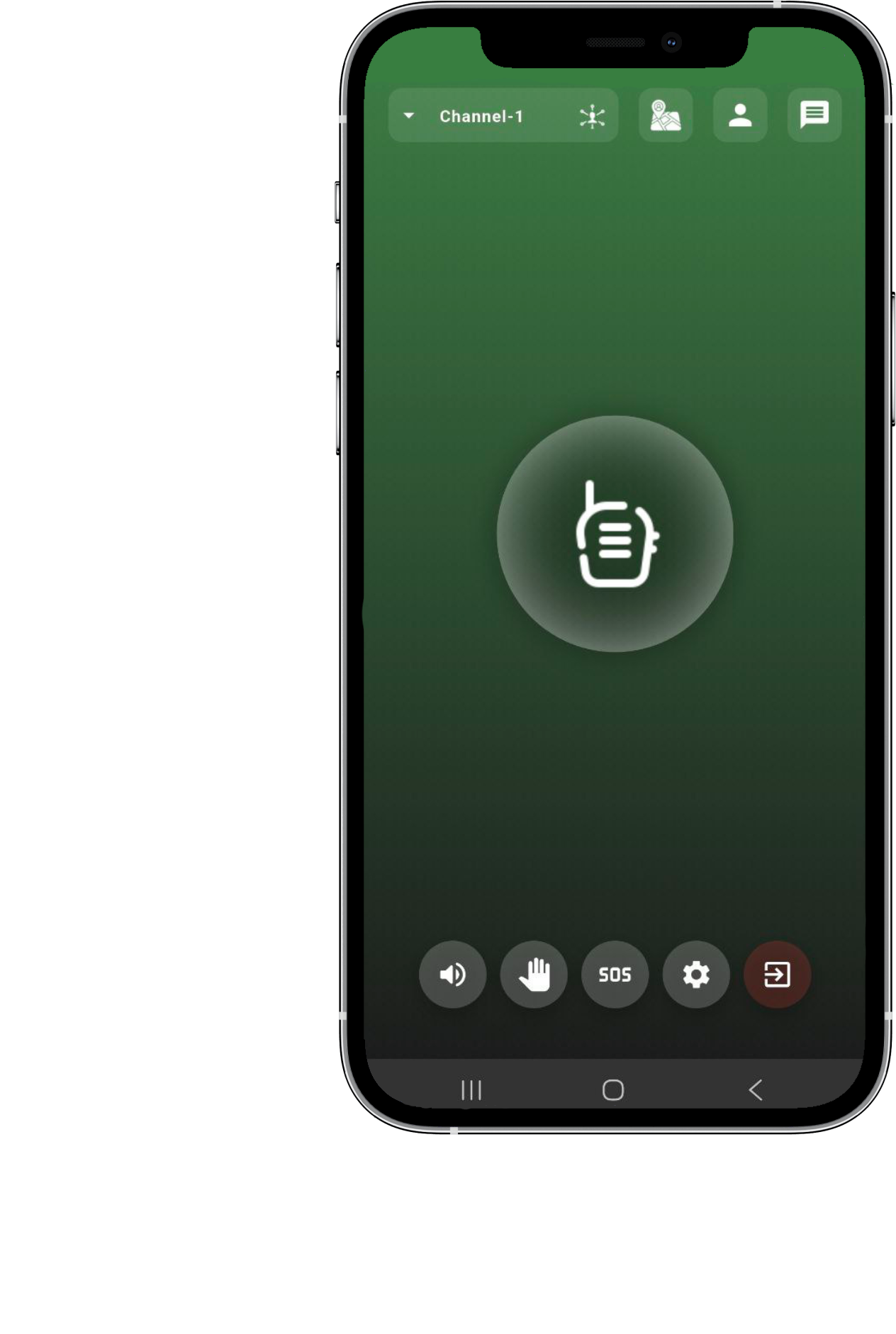PTTHex mobile team channel screen
